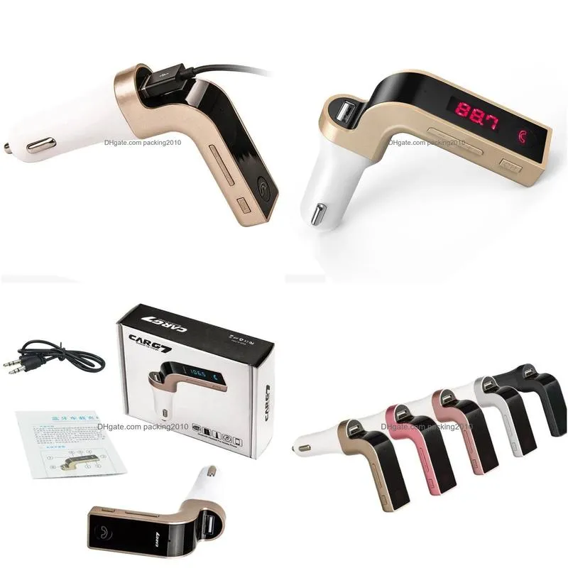 2021 Car Kit Bluetooth Handsfree FM Transmitter Cigarette Lighter Type Radio MP3 Player USB  Car Automobile Accessories