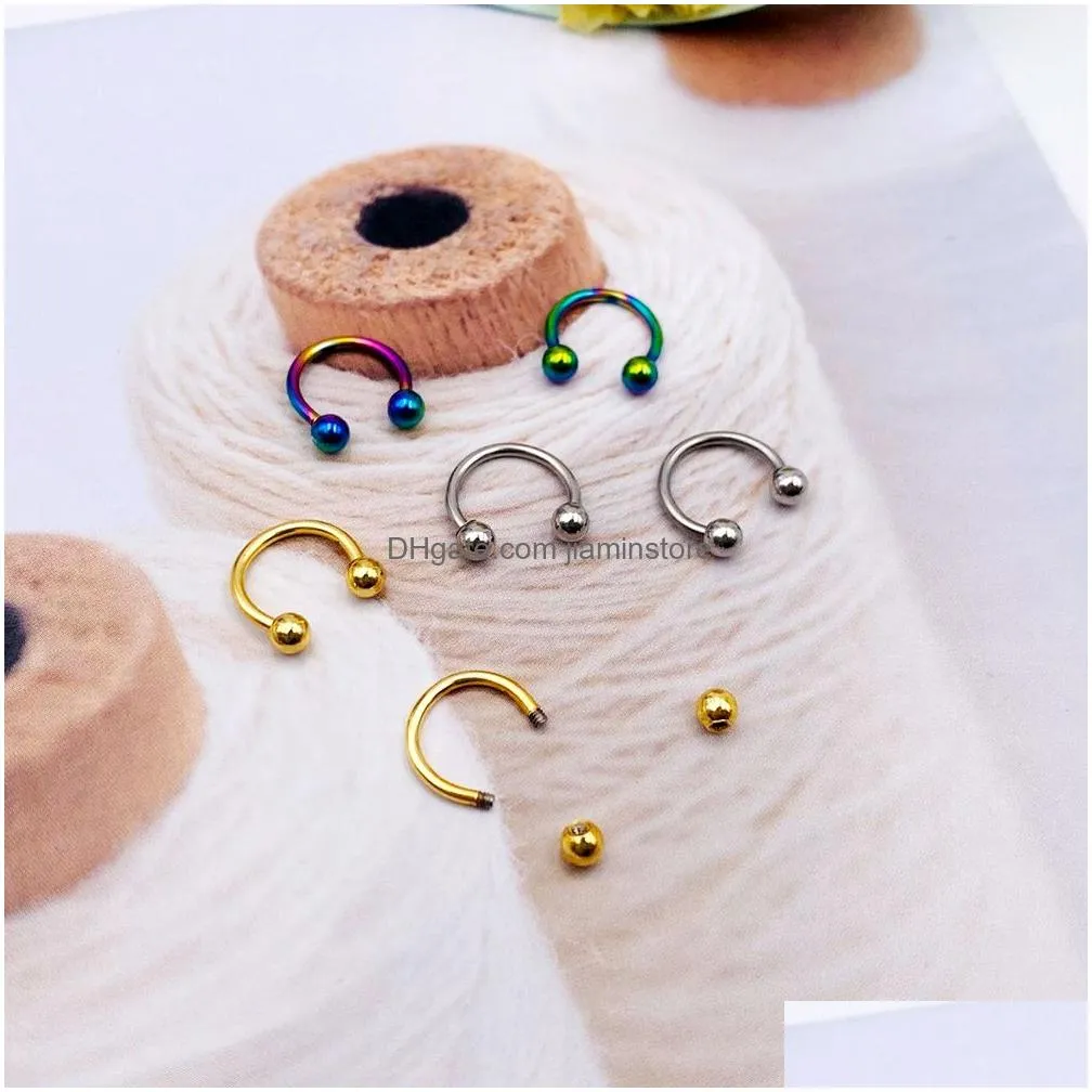 Nose Rings & Studs 1Pcs D Fake Nose Ring Hoop Septum Rings Fashion Horseshoe Stainless Steel Piercing Jewelry Drop Delivery Jewelry B Dhunl