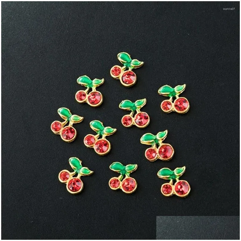 nail art decorations exquisite accessories fashion diy nails decoration manicure tips 3d jewelry cherry rhinestones