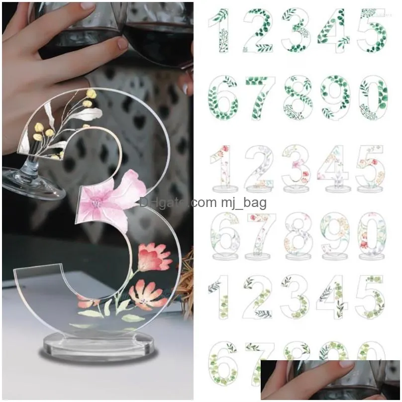 party decoration floral and leaf acrylic table numbers modern style wedding number card seat cards for big day engagement decor