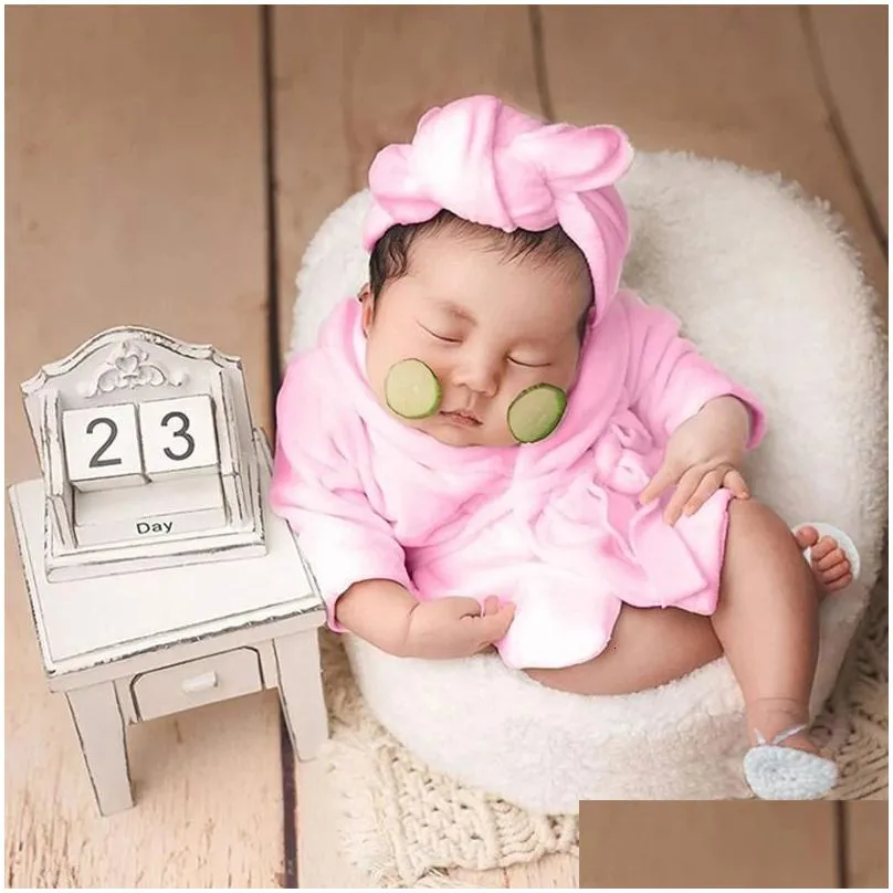 keepsakes 5pcs baby bathrobes bath towel purple baby hooded robe with belt born pography props baby po shoot accessories 231204