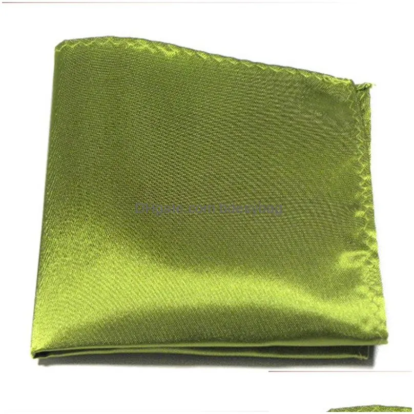Pocket Square 23X23Cm Solid Color Satin Pocket Square Handkerchiefs For Men Wedding Business Office Suit Decor Fashion Accessories Dr Dhvvp