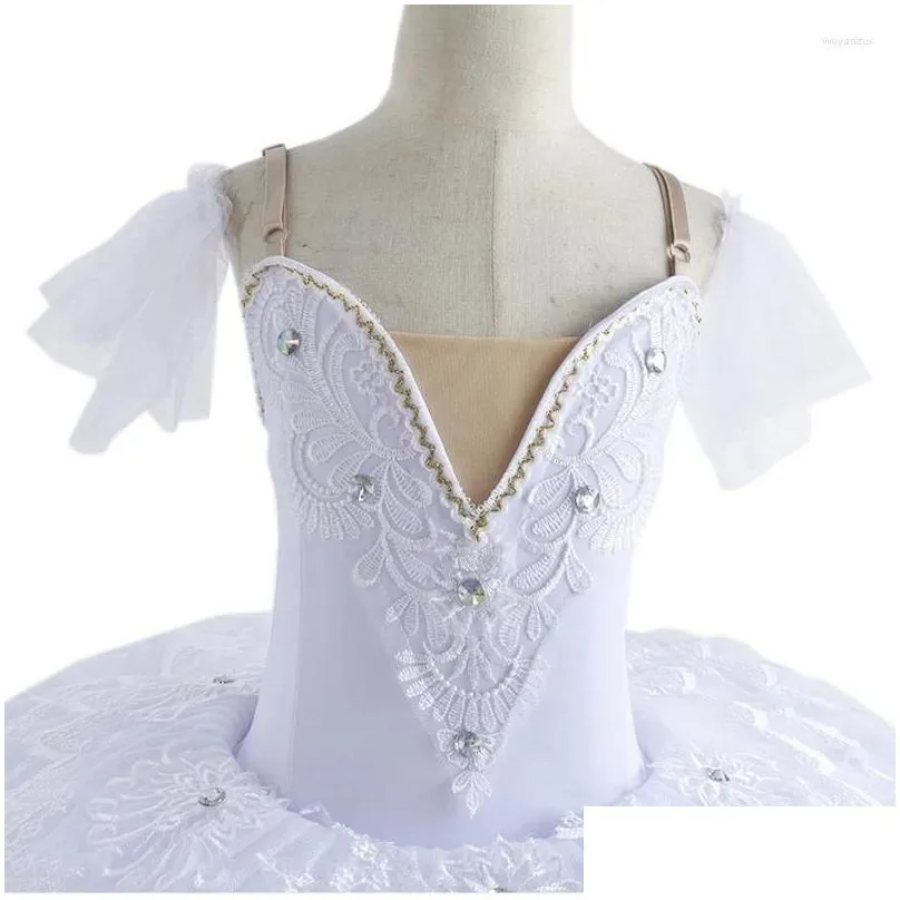 stage wear 2024 adult kids professional ballet tutu flower girls ballerina dress party clothes child swan lake dance costume for women