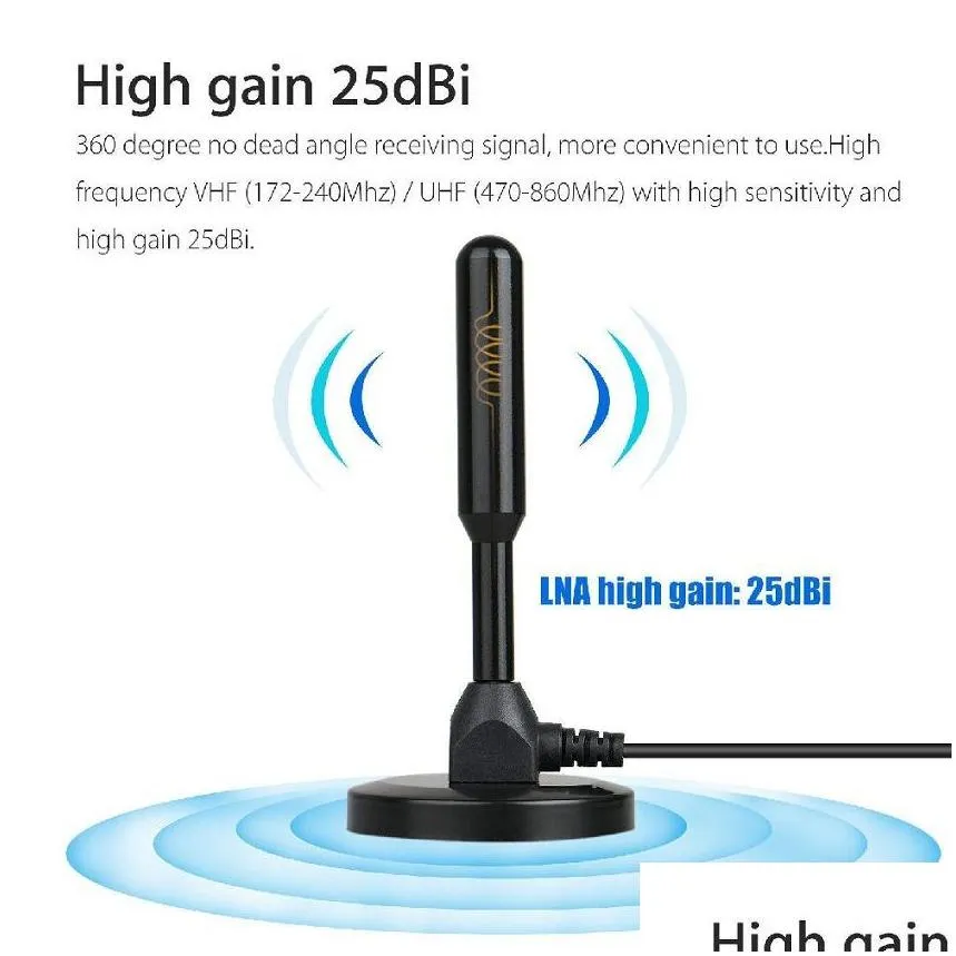 retail 200km vhf uhf amplifier lumiparty indoor digital hdtv tv high gain antenna 25dbi antenna with access to freevieweastvita platform