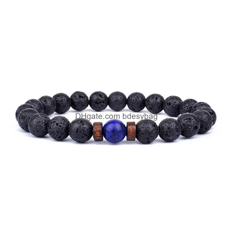 8mm Natural Stone Handmade Beaded Strands Charm Bracelets For Women Men Party Elastic Yoga Jewelry