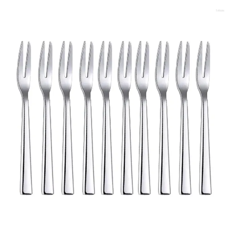 forks 10pcs 304 stainless steel cocktail dessert fork appetizer snack cake fruit set