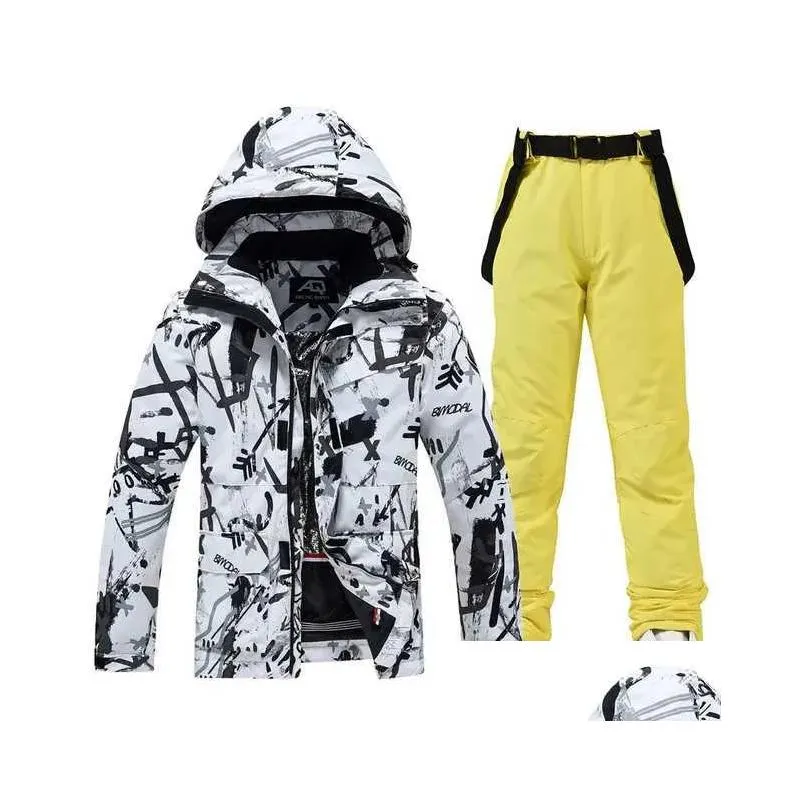 other sporting goods -30 new fashion men`s and women`s ice snow suit wear waterproof winter costumes snowboarding clothing ski jackets + strap pants