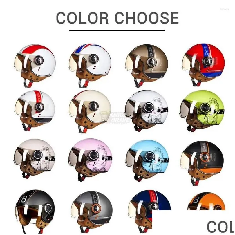 motorcycle helmets beon vintage helmet chopper 3/4 open face moto casque casco capacete men women scooter motorbike