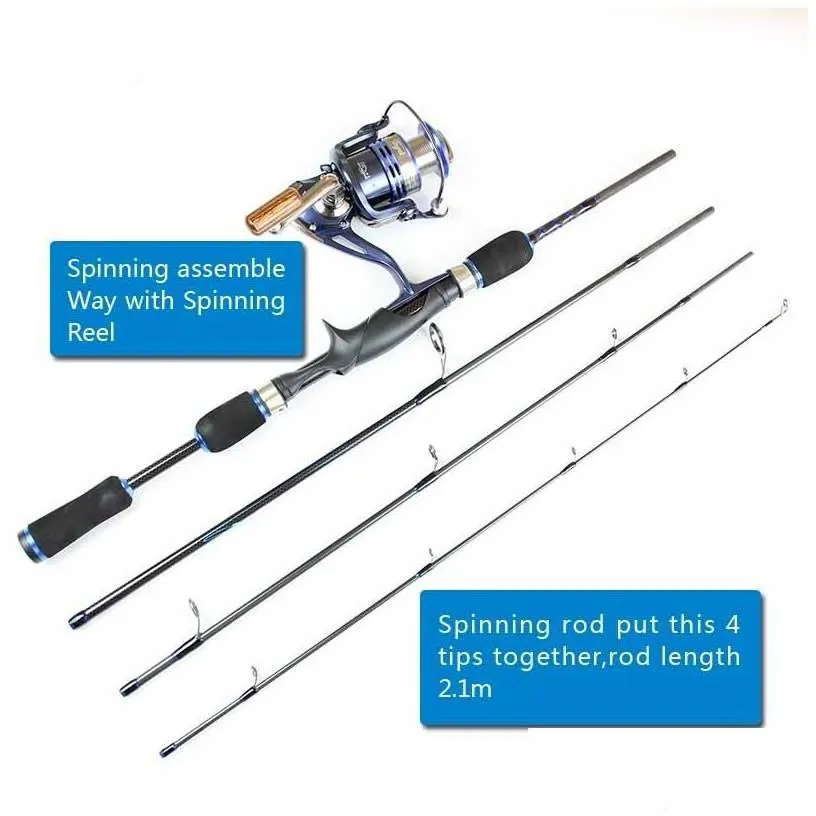 casting rods 8 sections carbon fiber fishing rod tackle travel spinning china pole for fly carp vara de pesca204p drop delivery sports