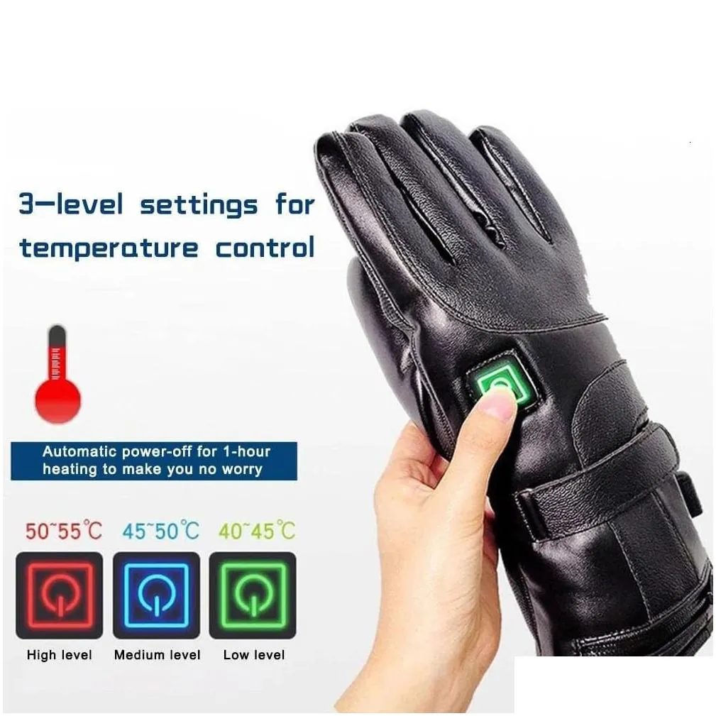 other sporting goods electric heated gloves heat winter sport usb rechargeable battery powered for men skiing motorcycle riding 231114