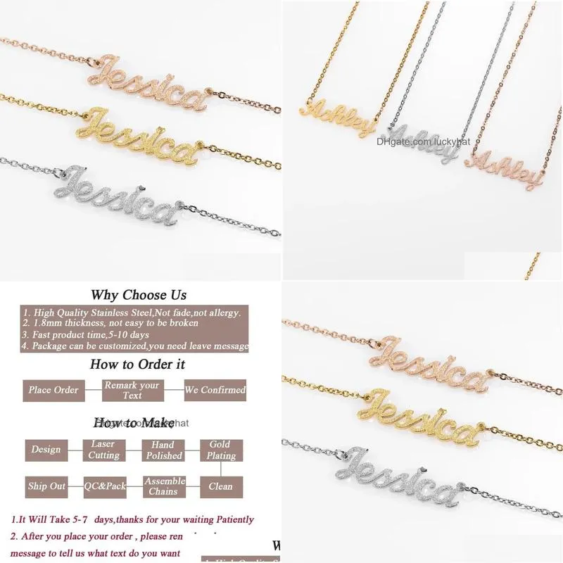 Pendant Necklaces 2021 Custom Name Necklace Frosted And Gilded Choker Jewelry On The Neck For Men Women Yp8691 Drop Delivery Dhvzm