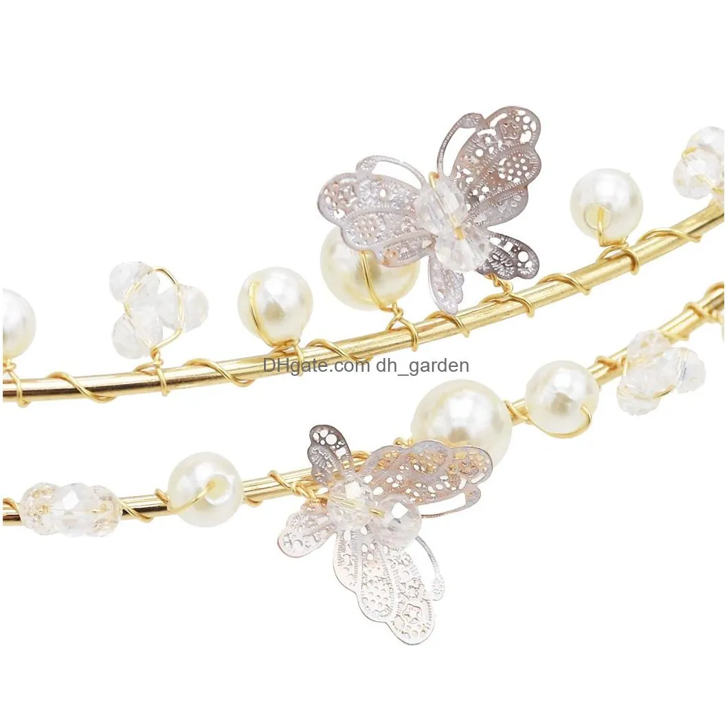 Japan Chinese Vintage Long Tassel Hair clip Bridal Headband Flower Crystal Pearl Headdress Headpiece Hair Accessories Wedding
