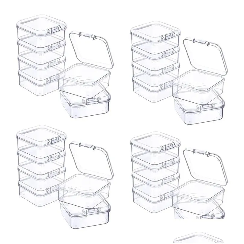 jewelry pouches 24 pieces mini plastic clear storage box for collecting small items beads business cards