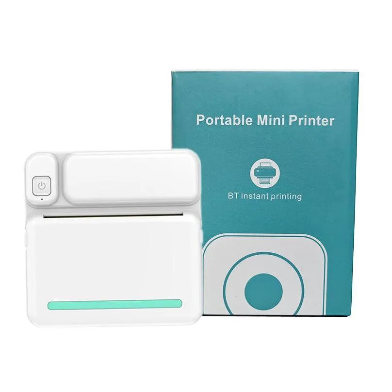 mini printers portable bluetooththermal printer 203dpi wireless pocket photo label multifunction printers for android ios phone windows with paper