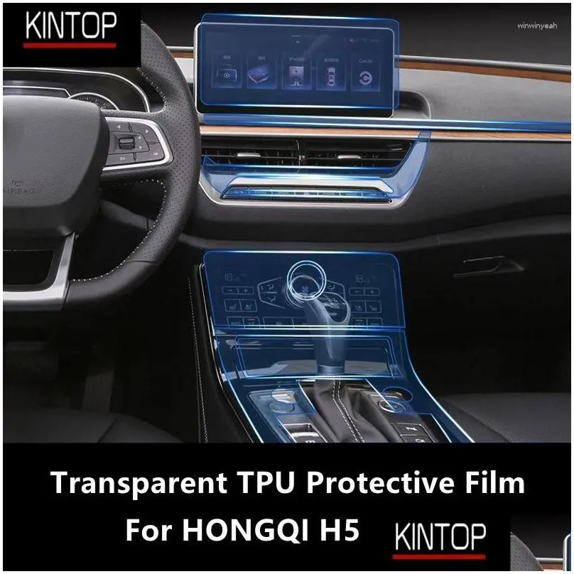 interior accessories for hongqi h5 18-22 car center console transparent tpu protective film anti-scratch repair refit