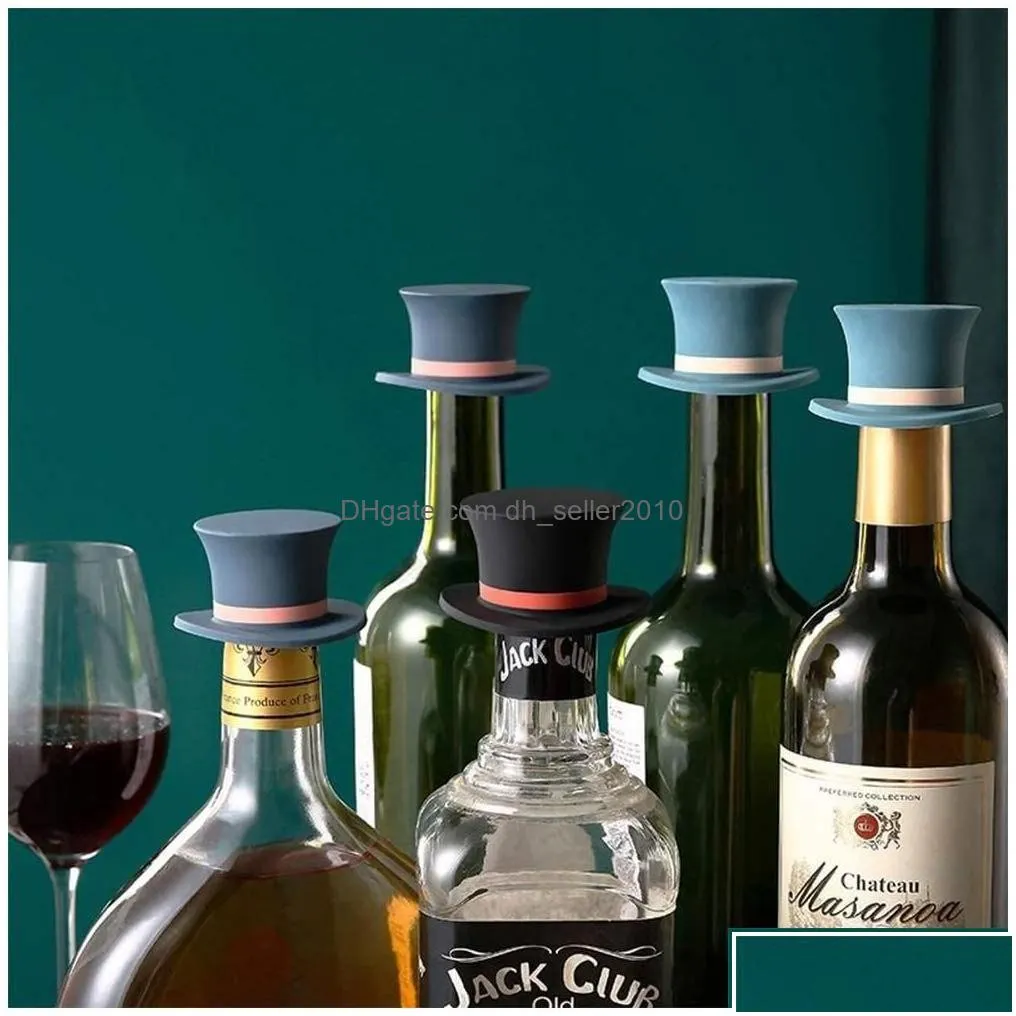 Other Kitchen, Dining & Bar Other Kitchen Dining Bar Tool Sile Wine Stoppers Magic Hat Bottle Caps Decorative Sealer Preserver Reusabl Dh9Xv