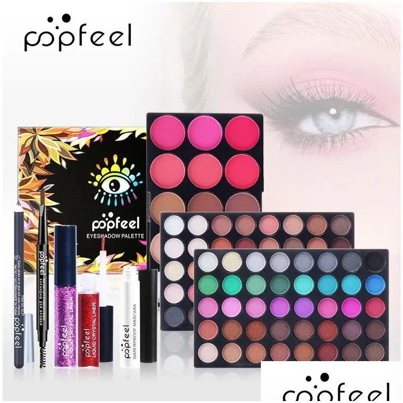 popfeel gift sets beginner makeup 24pcs in one bag eye shadow lipgloss lip stick blush concealer cosmetic make up collection