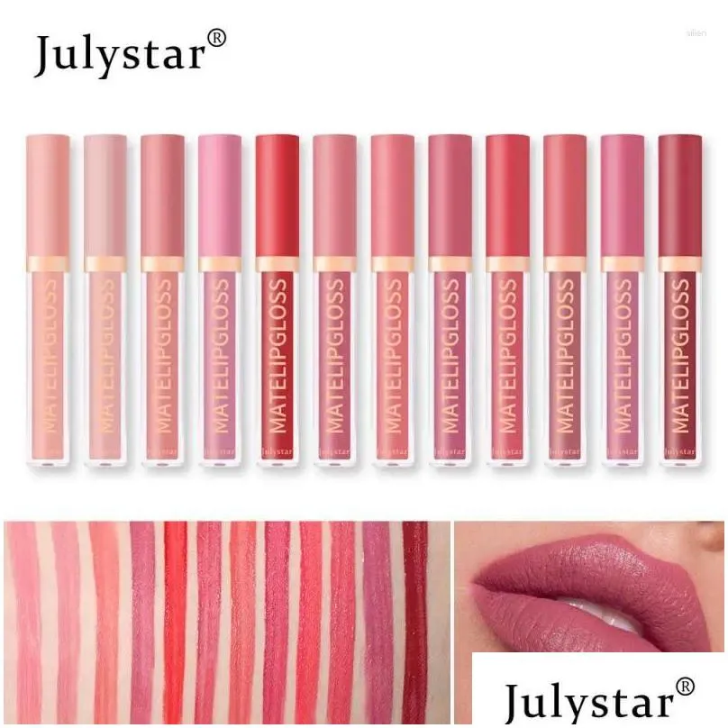 lip gloss 12 color liquid mirror glaze nature long lasting no fading velvet matte red tint moisturizing female makeup cosmetic