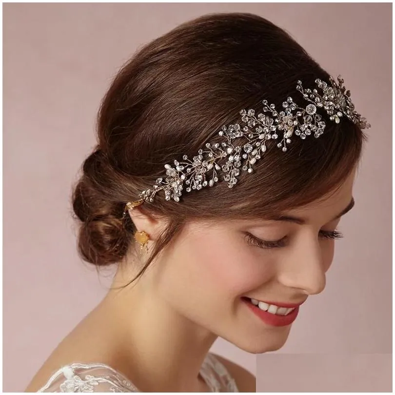 US Warehouse Fashion Lace Flowers Crystal Pearl Beads Hairpin Hair Clip For Women Bridal Wedding Hair Accessories Jewelry