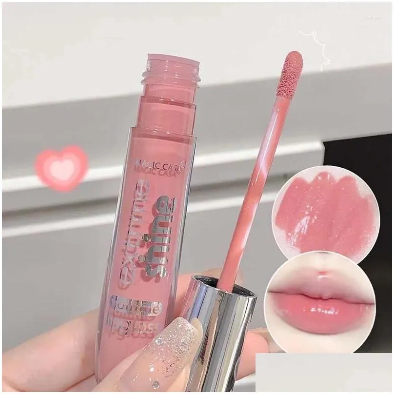 lip gloss 2pcs girls transparent jelly liquid glaze dudu girl shiny lipstick waterproof lasting moisturizing