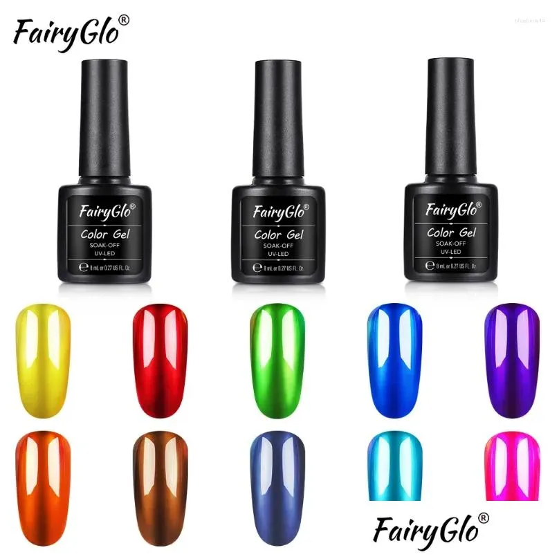 nail gel fairyglo 8ml mirror titanium polish uv varnish use with gemstone glass soak off semi permanent art