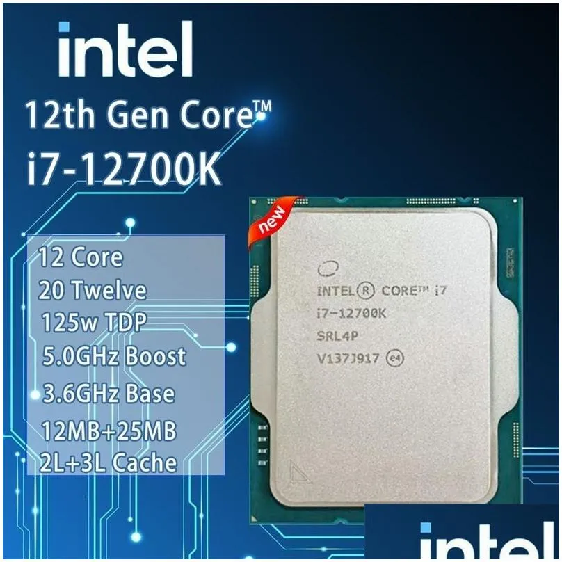 cpus intel core i712700k i7 12700k 36 ghz twelvecore twentythread cpu processor 10nm l325m 125w lga 1700 but without fan 231120