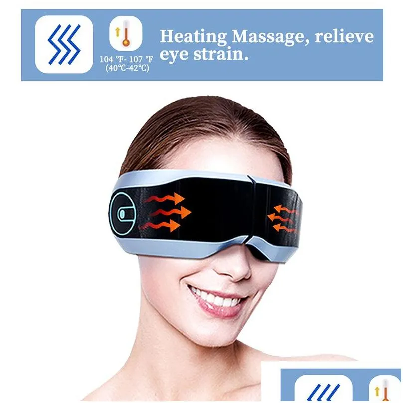 selling eye massager with heating air pressure bluetooth music vibration rechargeable foldable eye therapy visual massager230u6750781