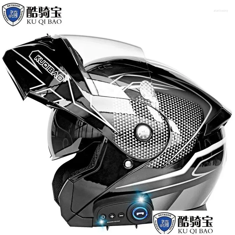 motorcycle helmets men` full face bluetooth longer endurance anti-fog waterproof dual lens cool sports dot approved
