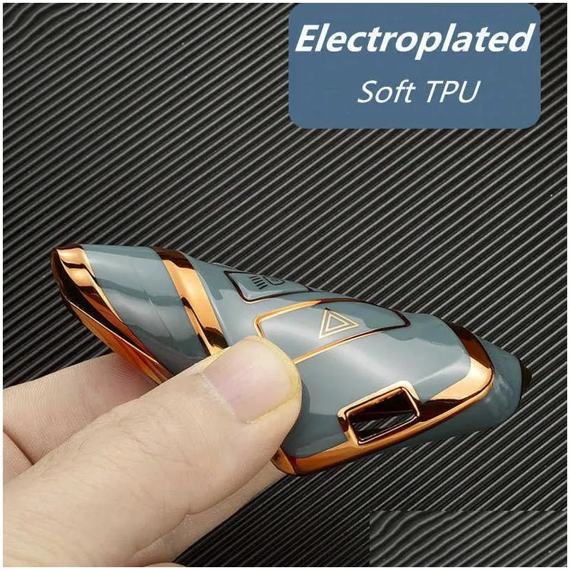 Car Key Plating Tpu Car Key Case Er Ring For Land R Range Disery 5 Sport  Xe Xf Xj F E-Pace F-Pace Accessories Drop Delivery Aut Dhjqi