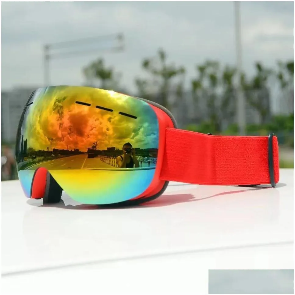 hot sale men women ski goggles eyewear double layers uv400 anti-fog big ski mask skiing glasses snow snowboard goggles winter glasses