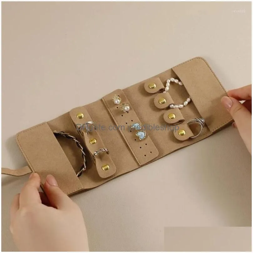 jewelry pouches versatile case roll portable storage box for necklaces/earrings/rings/bracelet/watch travel bags