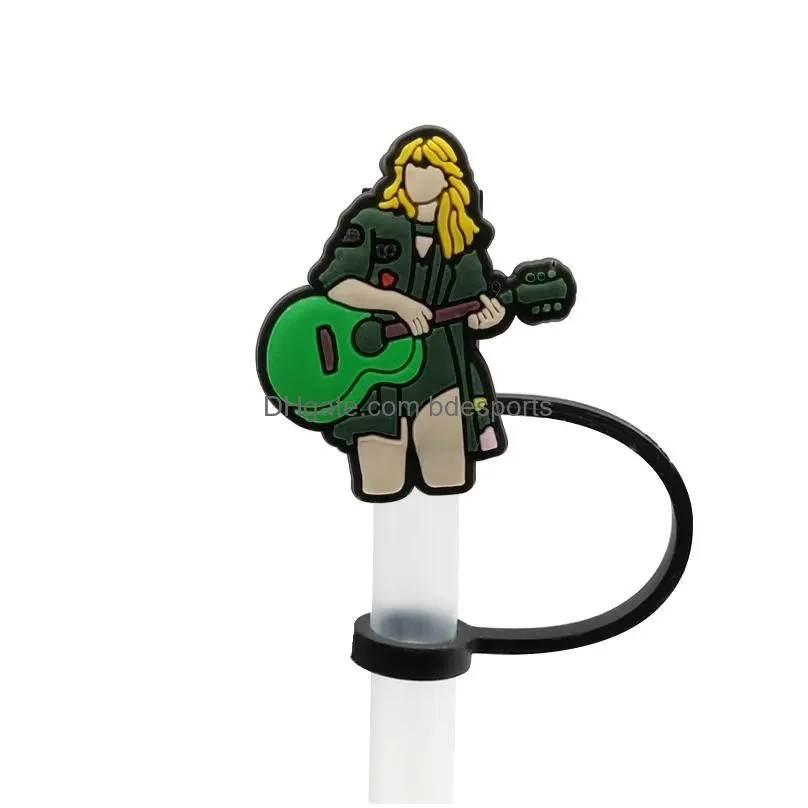 custom famous girl singer drinking straw toppers accessories cover charms for tumbers Reusable Splash Proof dust plug decorative 8mm straw party