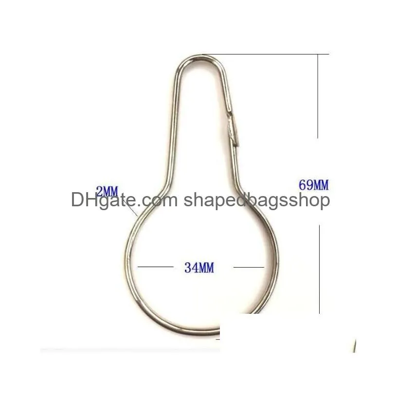 1000pcs shower curtain hooks rings bathroom curtain rustproof stainless steel rings hook polished chrome free shipping #32681