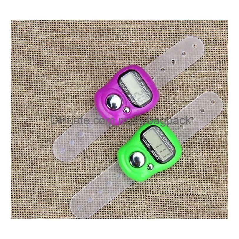wholesale mini hand hold band tally counter lcd digital screen finger ring electronic head count tasbeeh tasbih boutique sn6877