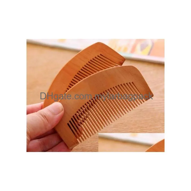 500pcs/lot fast shipping customized engraved your logo natural peach wooden comb beard comb pocket comb #8120