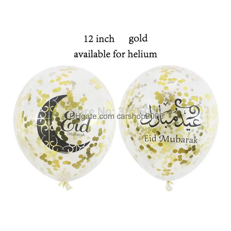eid mubarak balloons happy eid balloons happy ramadan muslim festival decoration islamic year clear confetti3057