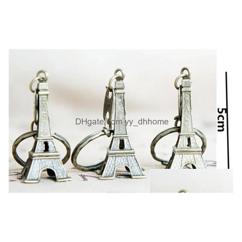 eiffel tower keychain 3 color creative souvenirs tower pendant vintage key ring gifts retro classic home decoration