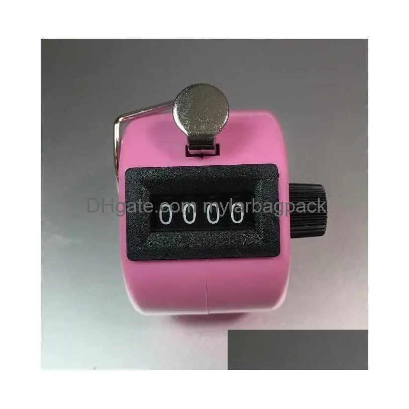 wholesale wholesale 100pcs new 4 digit number hand held manual tally counter digital golf clicker training handy count counters