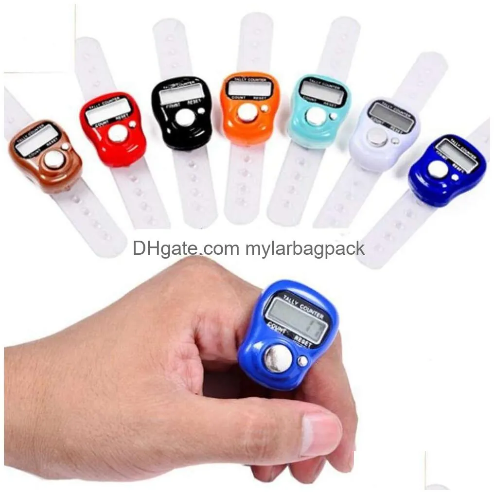 wholesale wholesale mini hand hold band tally counter lcd digital screen finger ring electronic head count tasbeeh tasbih contador de conteo de banda de