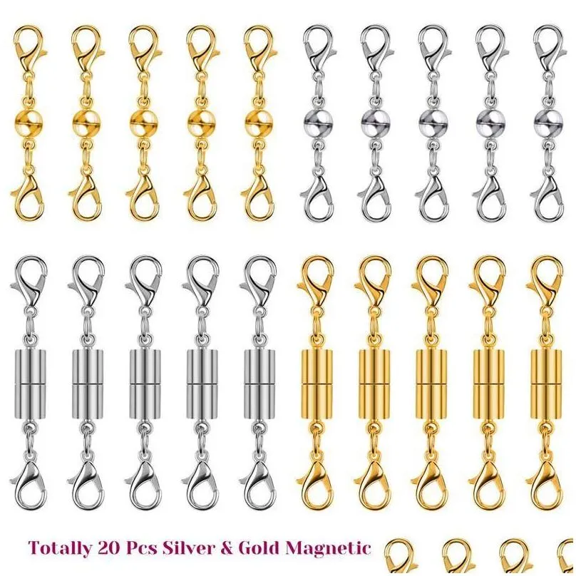 Jewelry Pouches, Bags Jewelry Pouches Bags 20Pcs Magnetic Clasps For Necklace Extender And Closures Bracelet Making Suppliesjewelry Dr Otavt