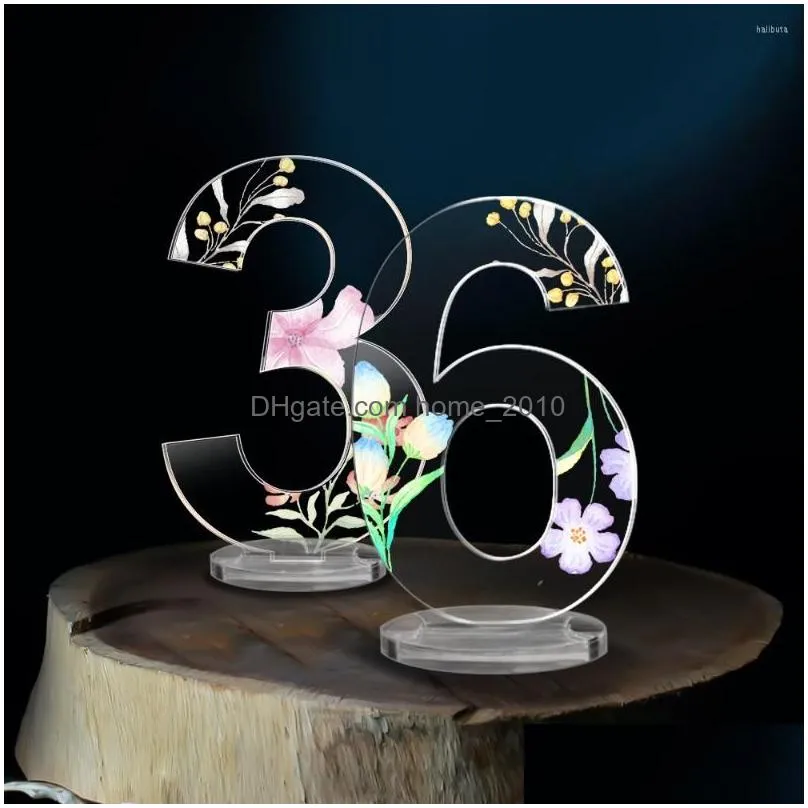 party decoration floral and leaf acrylic table numbers modern style wedding number card seat cards for big day engagement decor