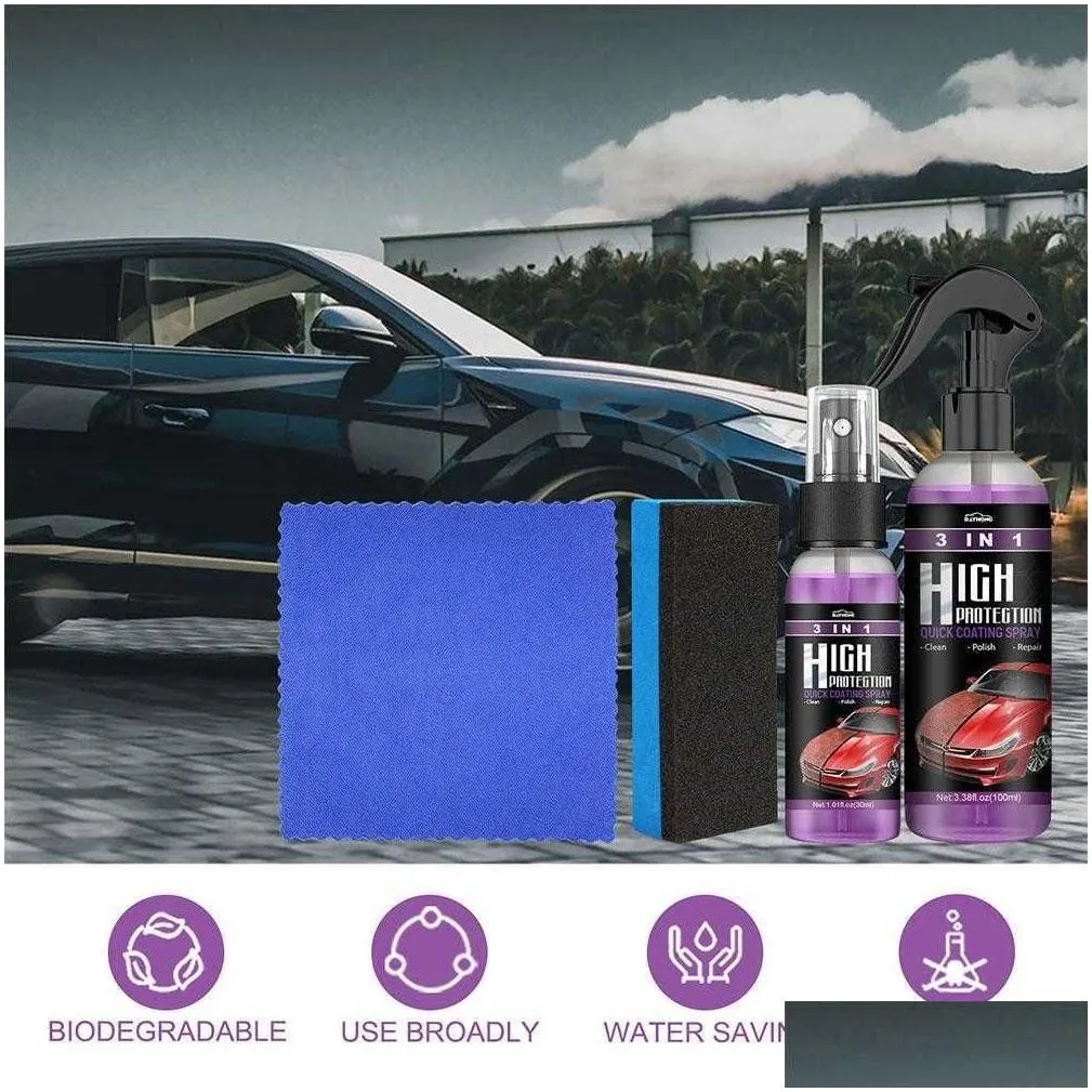 new high protection ceramic car wash fortify 3 in 1 quick coat polish sealer spray car nano ceramic coating polishing spraying wax