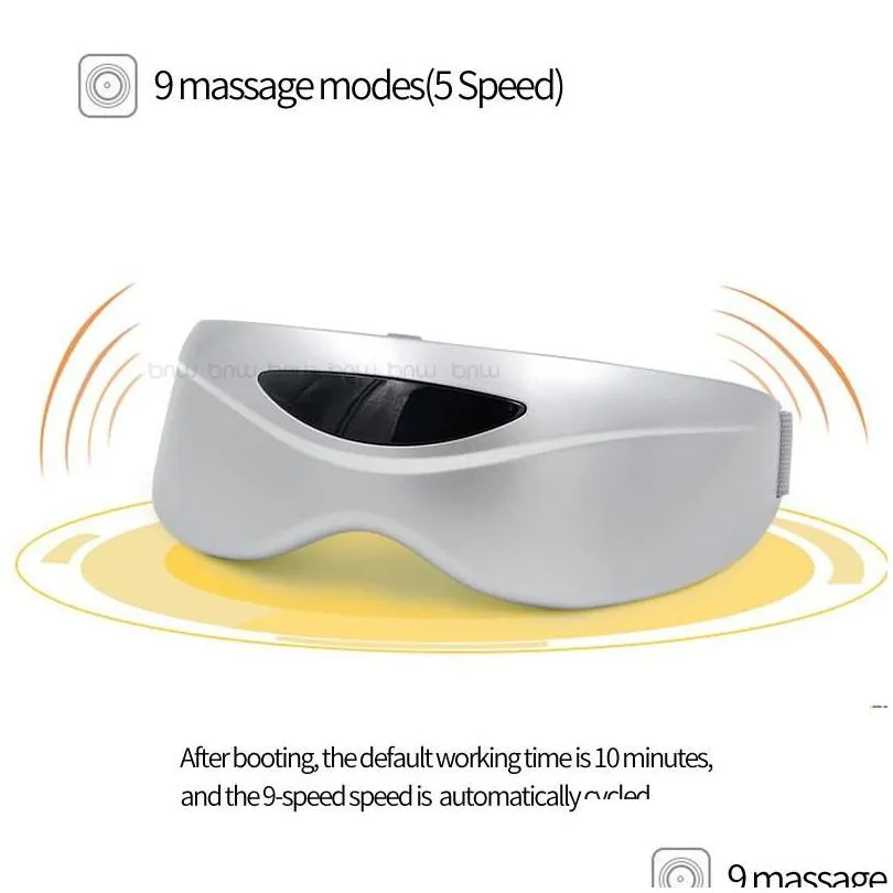 massager 5 speed 350ma vibration eye massager mask wireless gesture sensing usb charging brain electric health care tools stress