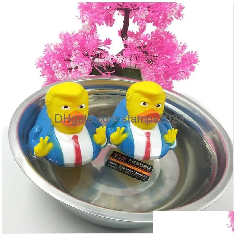 pvc flag trump duck party favor bath floating water toy party decoration funny toys gift