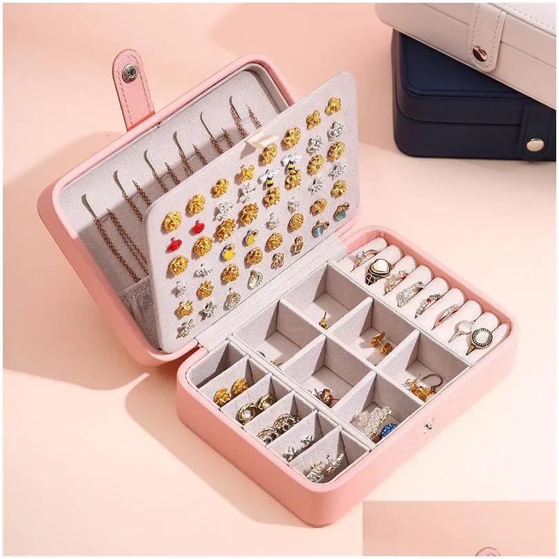 jewelry boxes fashion mini jewelry display case ring box cabinet armoire portable organizer case travel storage joyeros organizador de joyas