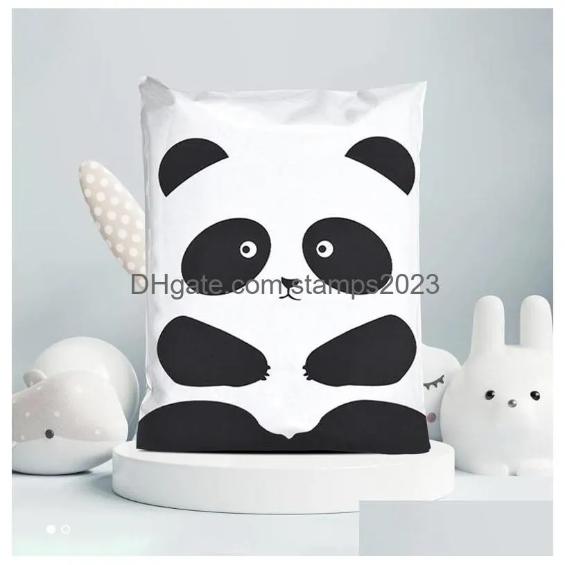 wholesale panda storage bags logistics packaging courier bag shopping transport mylar postal business holiday party