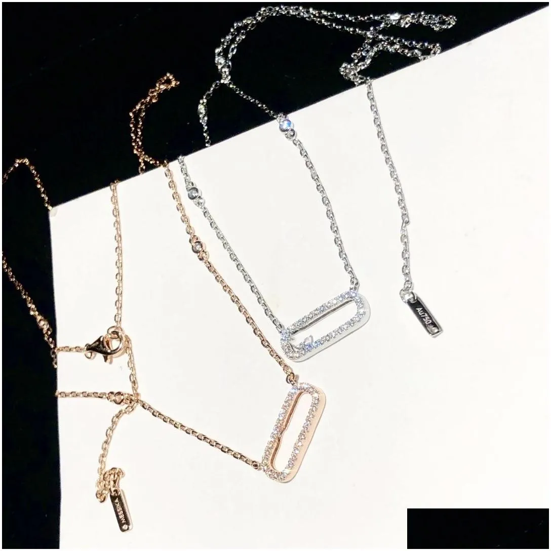 luxury pendant necklace classic move uno brand designer top s925 sterling silver move zircon hollow square charm choker for women jewelry party