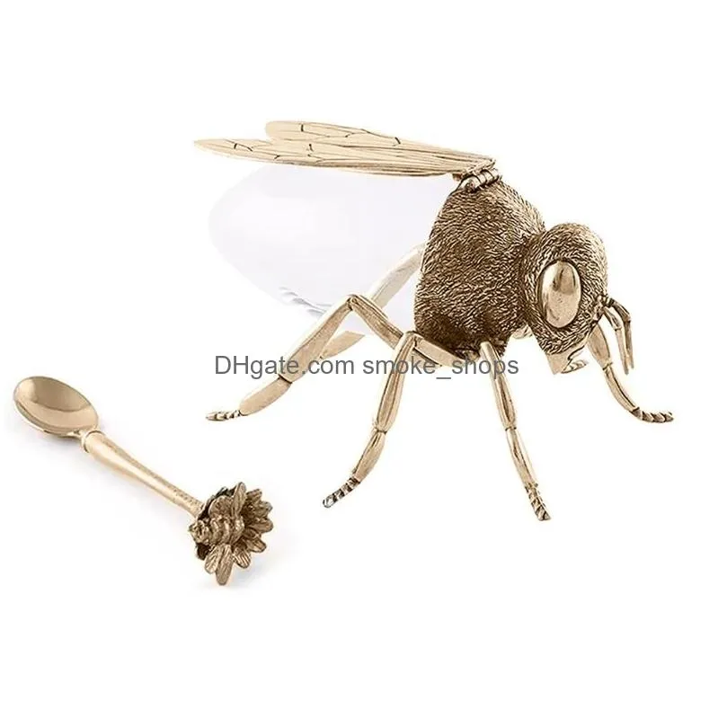 storage bottles jars restaurant dining table honey jar bee shape simulated mini wing lid non slip durable gift home kitchen with spoon