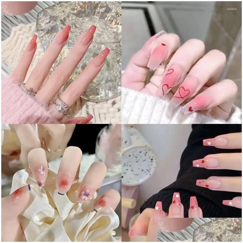 false nails 24pcs/box ballerina manicure tool full cover artificial coffin fake nail tips wearable