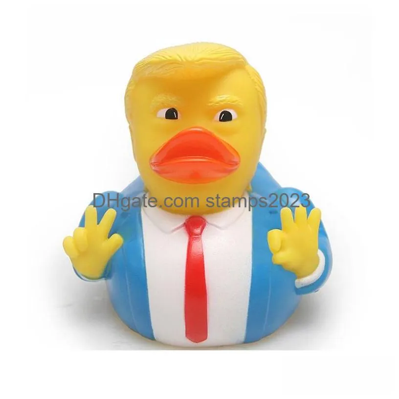pvc flag trump duck party favor bath floating water toy party decoration funny toys gift